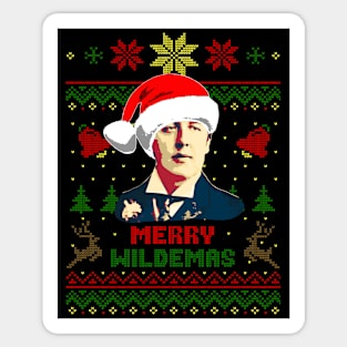 Oscar Wilde Merry Wildemas Sticker